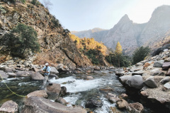 Scott MacDonald, the Hume Fly Fisher on the Kings River in the Sequoia and Kings Canyon River Region, California.