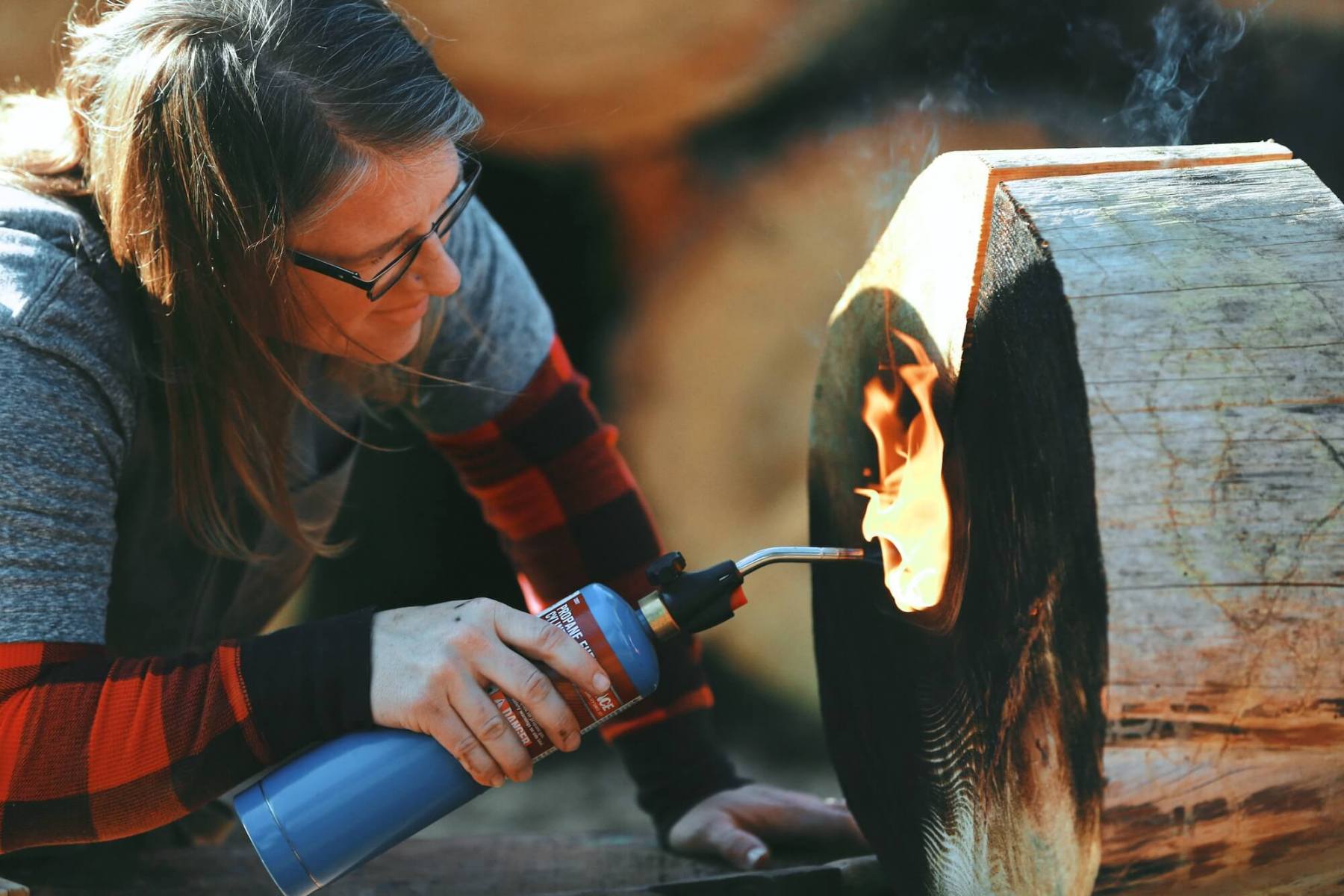 Leah Petersen, Founder of Ink Wood and Fire, Prints Tree Rings in the Sequoia National Forest